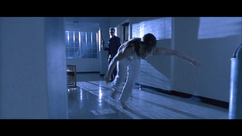 Sarah escaping the hospital (Terminator 2)